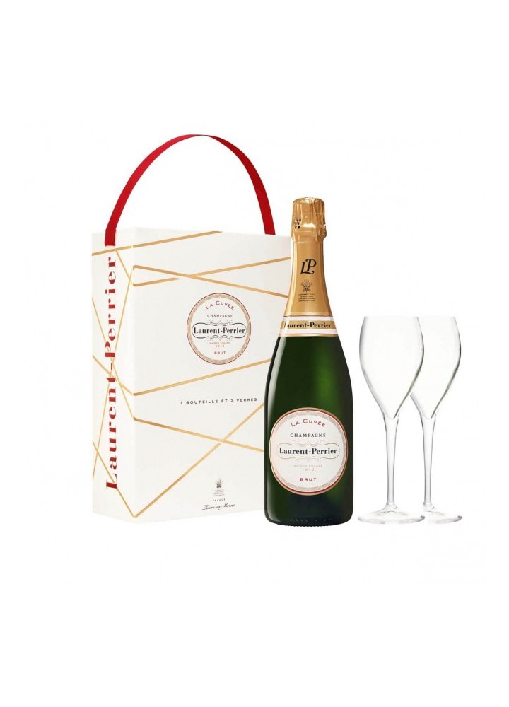 Coffret Laurent Perrier Brut La Cuvée avec 2 Verres